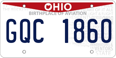 OH license plate GQC1860