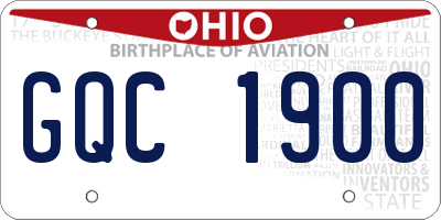 OH license plate GQC1900