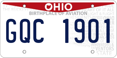 OH license plate GQC1901