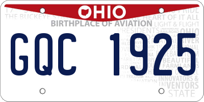 OH license plate GQC1925