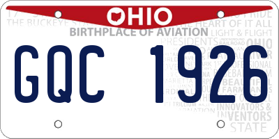 OH license plate GQC1926