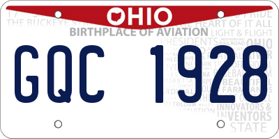 OH license plate GQC1928