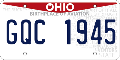 OH license plate GQC1945