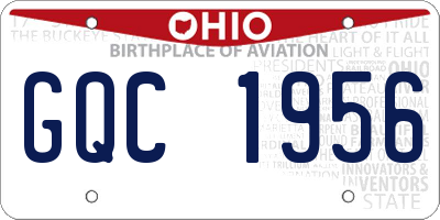 OH license plate GQC1956