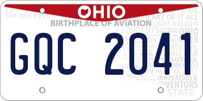 OH license plate GQC2041