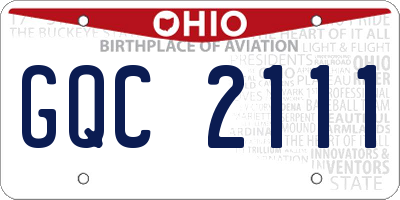 OH license plate GQC2111