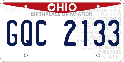 OH license plate GQC2133