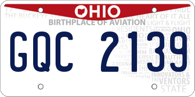 OH license plate GQC2139