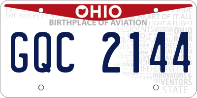 OH license plate GQC2144