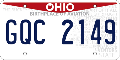OH license plate GQC2149