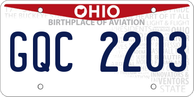 OH license plate GQC2203