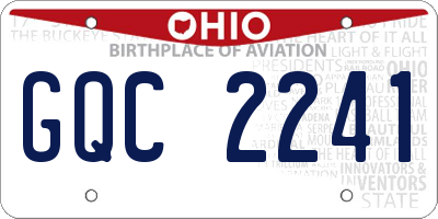 OH license plate GQC2241