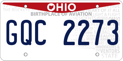 OH license plate GQC2273