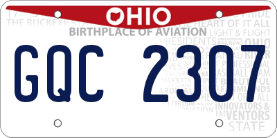 OH license plate GQC2307