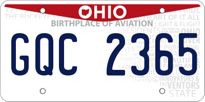 OH license plate GQC2365
