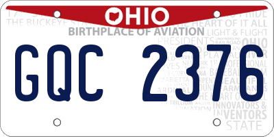 OH license plate GQC2376