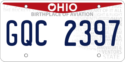 OH license plate GQC2397