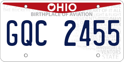 OH license plate GQC2455