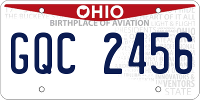 OH license plate GQC2456