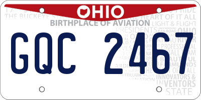 OH license plate GQC2467