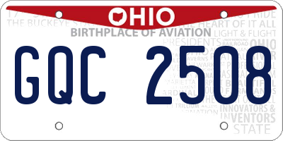 OH license plate GQC2508