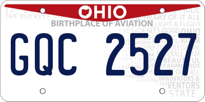 OH license plate GQC2527
