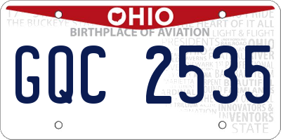 OH license plate GQC2535