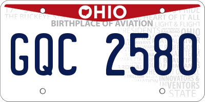 OH license plate GQC2580