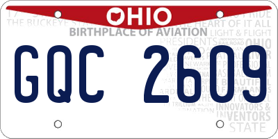 OH license plate GQC2609