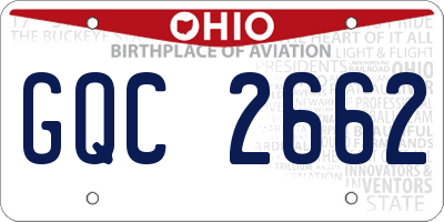 OH license plate GQC2662