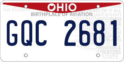 OH license plate GQC2681