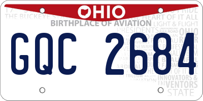 OH license plate GQC2684