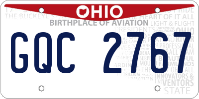 OH license plate GQC2767