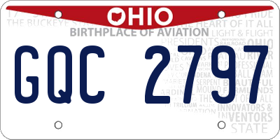 OH license plate GQC2797