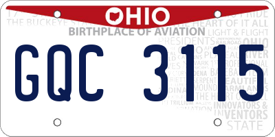 OH license plate GQC3115