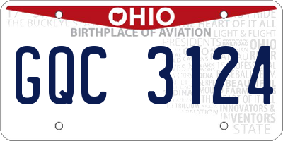 OH license plate GQC3124