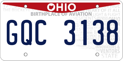 OH license plate GQC3138