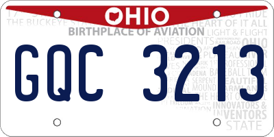 OH license plate GQC3213