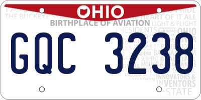OH license plate GQC3238