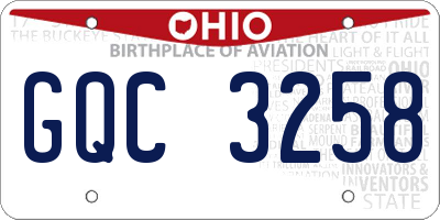 OH license plate GQC3258