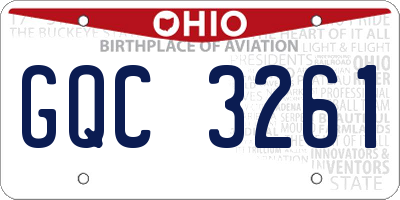 OH license plate GQC3261
