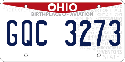OH license plate GQC3273