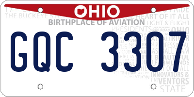 OH license plate GQC3307