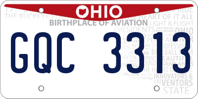 OH license plate GQC3313