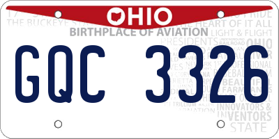 OH license plate GQC3326