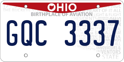 OH license plate GQC3337
