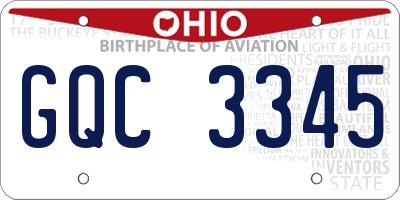 OH license plate GQC3345