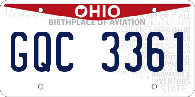 OH license plate GQC3361