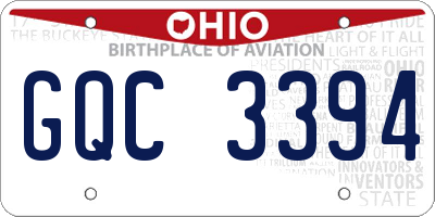 OH license plate GQC3394