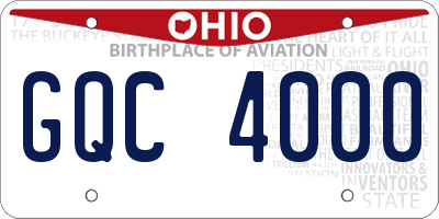 OH license plate GQC4000